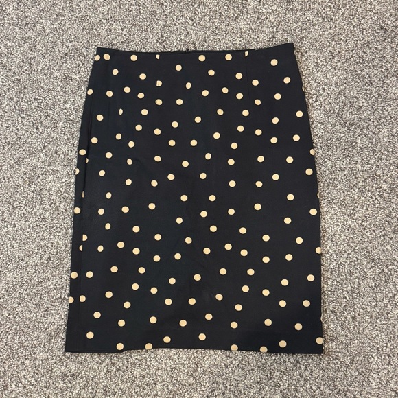 Ann Taylor Black and Cream Polka Dot Pencil Skirt - Picture 2 of 7